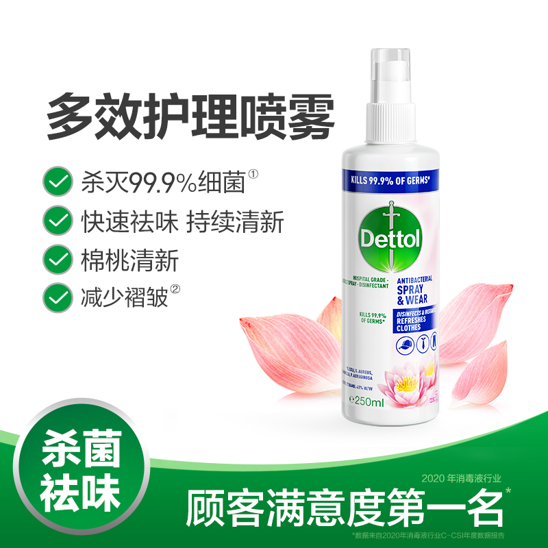 Drip Clothing Multi-Effect Care Spray Sleeping Lotus 250ml remove the taste to taste to crease and effectively extinguish 99 9% bacteria