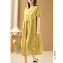 Xiao said Superfairy Ultra has a temperament tailor-made fabric minimalist design sensation V Pilot Foam Sleeves dress Dress Long Dress Pure