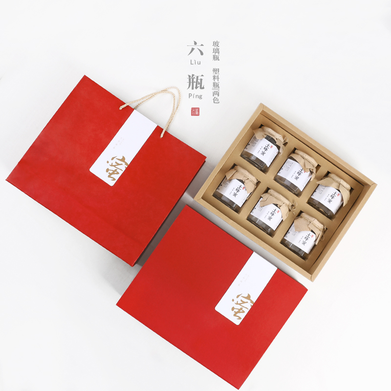 Mid-Autumn Festival Seafood Dried Fruit Nut packing box King size six-bottle gift box Thickened Honey gift Box set