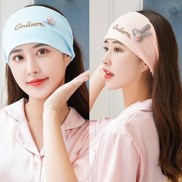 ຜ້າຝ້າຍບໍລິສຸດ confinement hat two-piece postpartum cute women spring, summer, autumn and winter maternity hat maternity headscarf headband