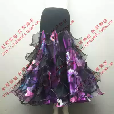 2019 New colorful flower modern dance dress trendy dance dress social dance dance skirt Latin dance skirt D0865