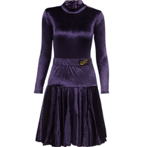 CONNY autumn and winter Latin dance clothing womens dance practice standard competition regulations clothing childrens velvet skirt long sleeves