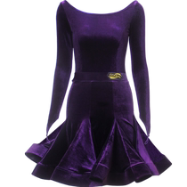 CONNY Latin Dance Wear Womens Dance Practice Wear Childrens Dance Skirt Fishbone Professional Art Examination Competition Long Sleeve Suit
