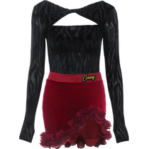 CONNY Latin dance suit dance practice clothes tops womens skirts competition examination performance clothes long sleeves