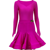 CONNY Latin dance performance competition clothing girls dance regulations childrens performance examination skirt split long sleeves