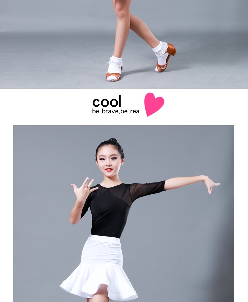 CONNY trẻ em Trang phục khiêu vũ Latin cô gái trẻ Váy khiêu vũ Latin trong tay áo thực hành cuộc thi biểu diễn quần áo khiêu vũ - Khiêu vũ / Thể dục nhịp điệu / Thể dục dụng cụ váy nhảy cha cha cha
