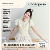 underpass Оригинальное дизайнерское платье с бантиком, высокая талия, юбка-пачка, в цветочек