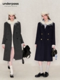 underpass Оригинальное дизайнерское ретро стеганое шерстяное длинное шерстяное пальто