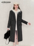 underpass Оригинальное дизайнерское ретро стеганое шерстяное длинное шерстяное пальто