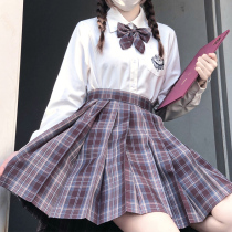  (Luo Shenfu)Hanamisen original jk uniform skirt genuine grid skirt pleated skirt semi-short skirt suit spot drop
