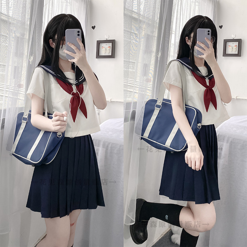 (Bai Erben) Flower See Mori Original Spring Summer Base Sailor Clothing Schoolgirl Class jk uniform suit complete set