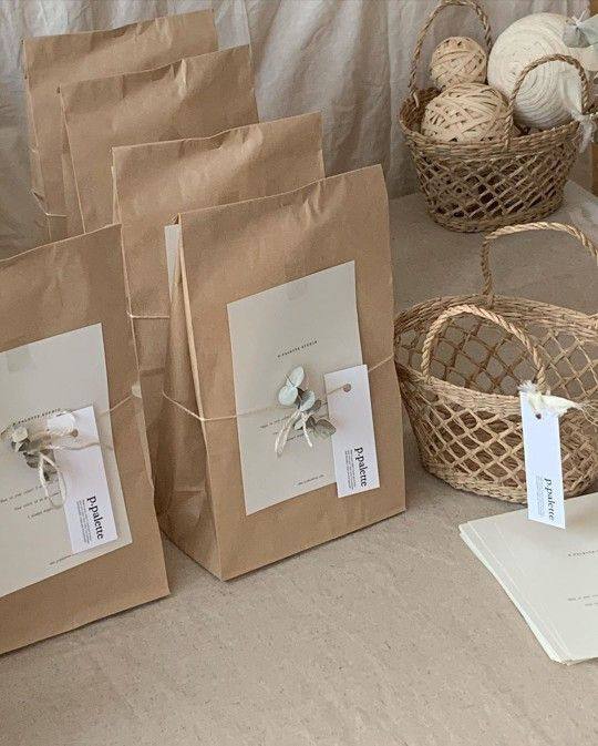 5 Entrance Retro Groceries Paper Bags Gift Wrapping Bags Small Fresh Flowers Gift Bags Baking Jam Food Bags