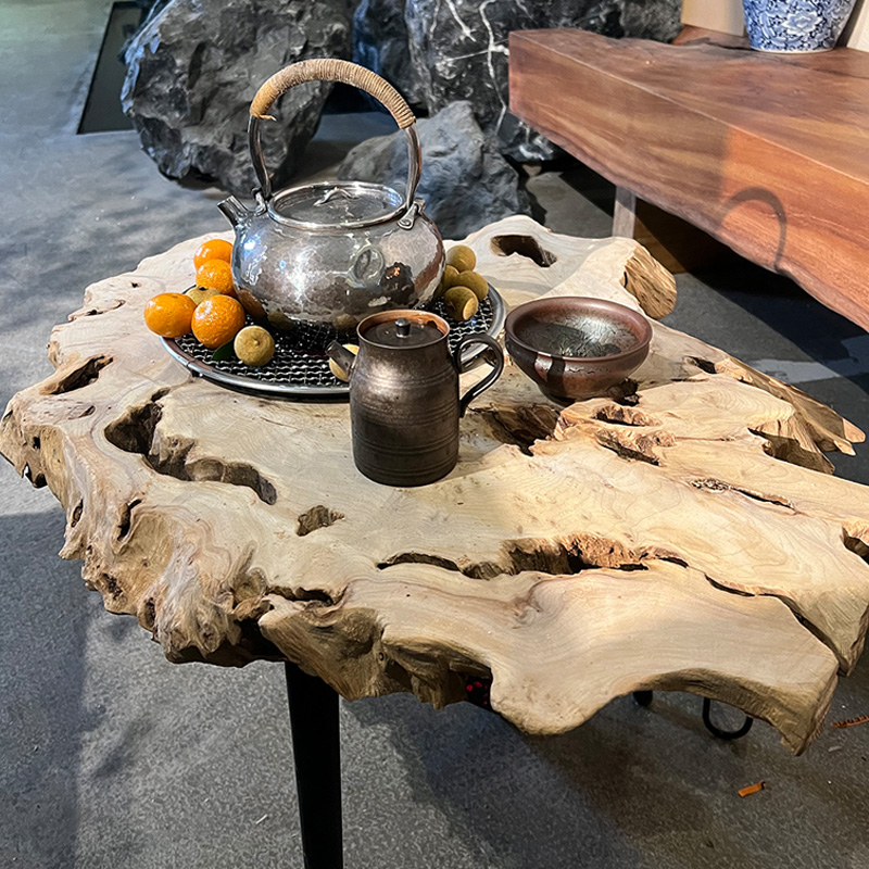 2023 new Heinewood tea event Yan value enclosed stove cooking tea solid wood tea table tea table for home heating winter indoor-Taobao