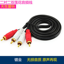 Two-to-two audio line 2 points 2 double lotus RCA computer connection TV audio speaker line 1 5 3 10 15 meters