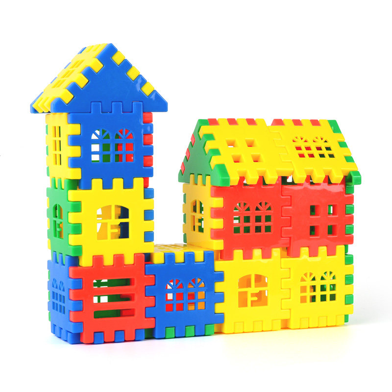 House building block toys 1-2 years old Desktop large plastic assembly puzzle development children's toys 3-6 years old