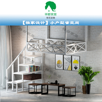 Nordic small apartment wall-mounted wrought iron single upper floor space-saving Loft-style multi-functional double iron bed hanging bed hammock