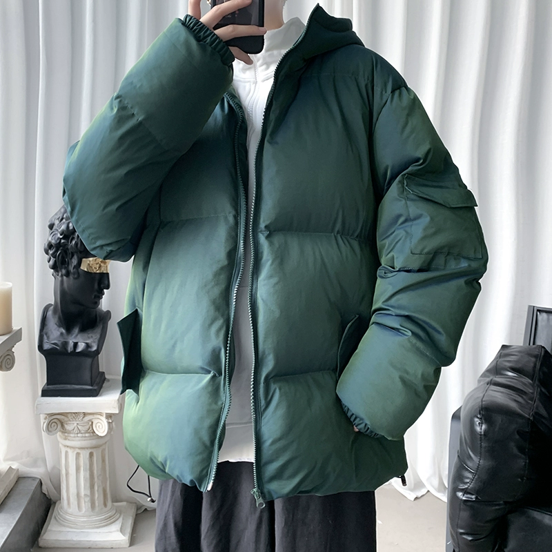 2020 mùa đông mới phong cách Hồng Kông câu ngắn kích thước lớn của nam giới áo khoác bông phản quang đầy màu sắc áo khoác có mũ trùm đầu M7015-P90 - Bông
