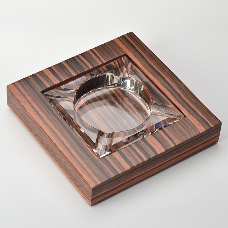 Swiss Artwood Cigar Tobacco Ashtray Craftsmanship Gifts Swing Accessories Solid Wood Glass Cigar Tobacco Cylinders 0916