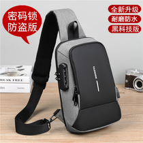 Multifunction Chest Bag Men Bag Bag Single Shoulder Inclined Satchel Bag Casual Large Capacity Oxford Cloth Small Backpack Code Lock Trend