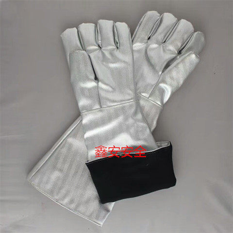 Lengthened aramid aluminum foil heat insulation fireproof high temperature resistant soft durable wear resistant aluminum foil 800 degree high temperature resistant gloves