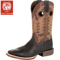 However knee-high cylinder boots male western cowboy boots long boots flat bottom genuine leather pure leather horse boots boot locomotive boots D