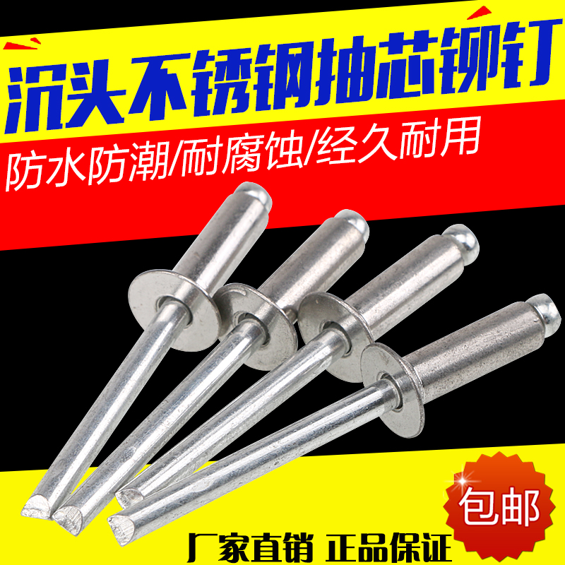 304 Sink Head Stainless Steel Cramp Rivets Flat Head Pull Nail Semi Steel Ppled Nail M3 2M4M5