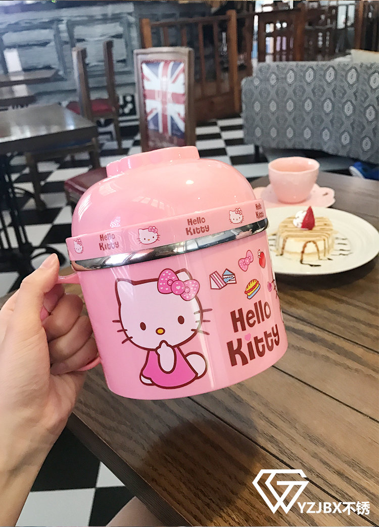cà mên điện Trẻ em dễ thương phim hoạt hình thép không gỉ bộ đồ ăn dao kéo đặt hộp ăn trưa học sinh hộp ăn trưa nhà với nắp cốc ăn liền - Hộp cơm điện sưởi ấm hộp cơm xiaomi