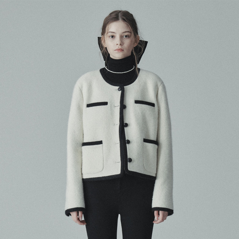 South Korea yournamehere wool flavor coat woman in autumn and winter coloured hair coat short coat