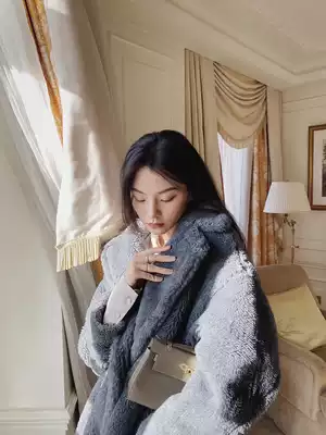 Mei Sanguan three colors optional loose thin wool coat women 2020 winter New Teddy little bear fur