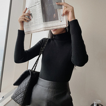 Mei Sanguan unsung hero black wool bottoming shirt womens winter new inner high-neck wild wool sweater