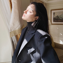 Mei Sanguan foreign female president gray wool suit suit womens winter new professional commuter temperament two-piece suit