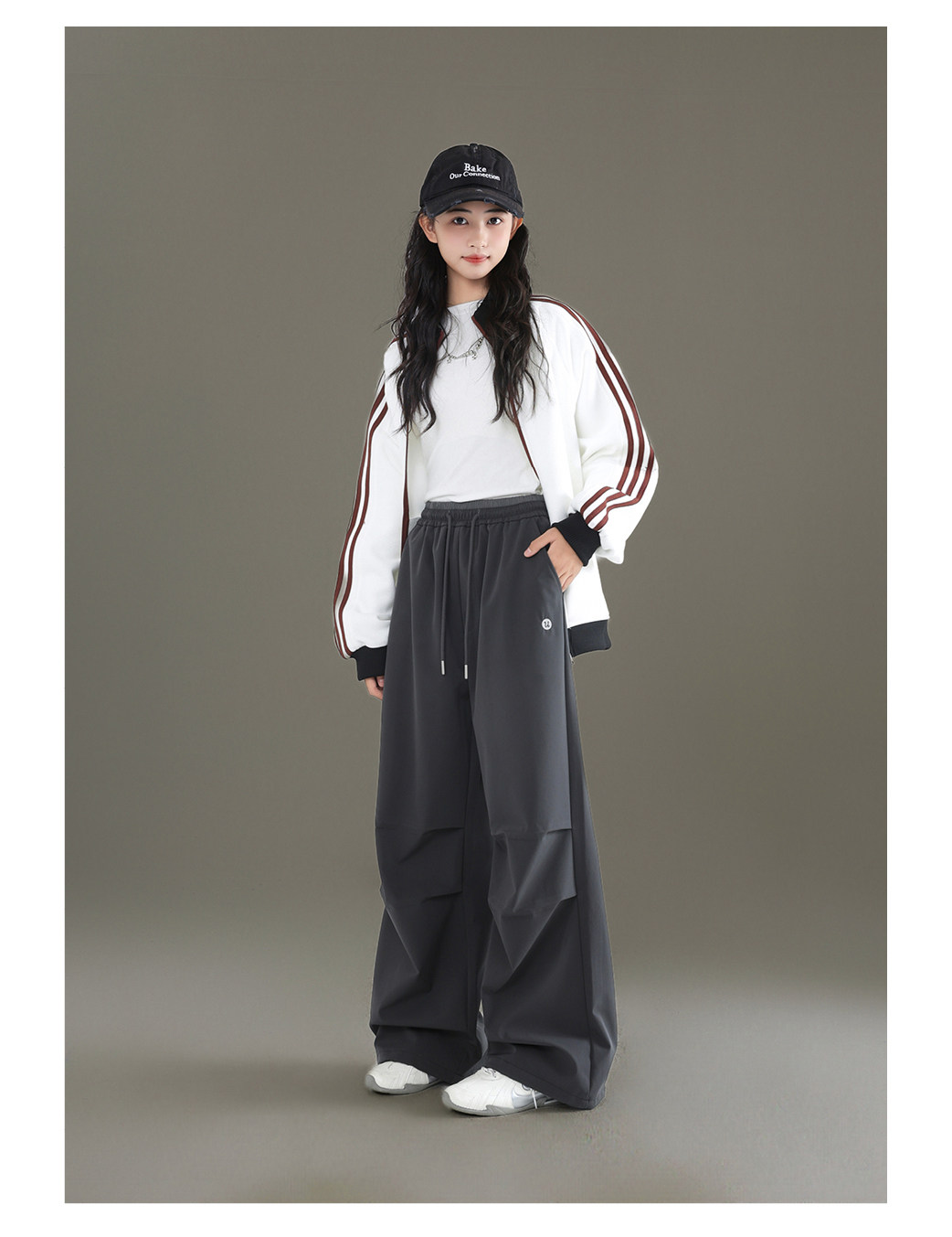 Girls' Cargo Pants Spring and Autumn 2026 New Straight-Leg Pants Youth Casual Pants Loose Fit Big Girl Sports Pants — 6