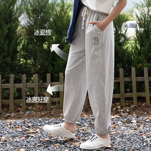 Летние тонкие штаны, хлопковое средство от комаров, летняя летняя одежда для отдыха, подходит для подростков, 12 лет