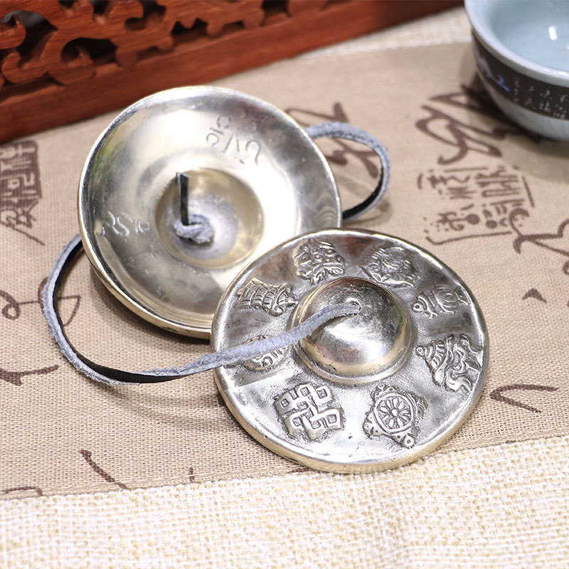 Nepalese Handmade Dingsha Percussion Instrument Ringing Bronze Bell Ringing Festival Yoga Practice Meditation Bell Ringing Buddhist Supplies