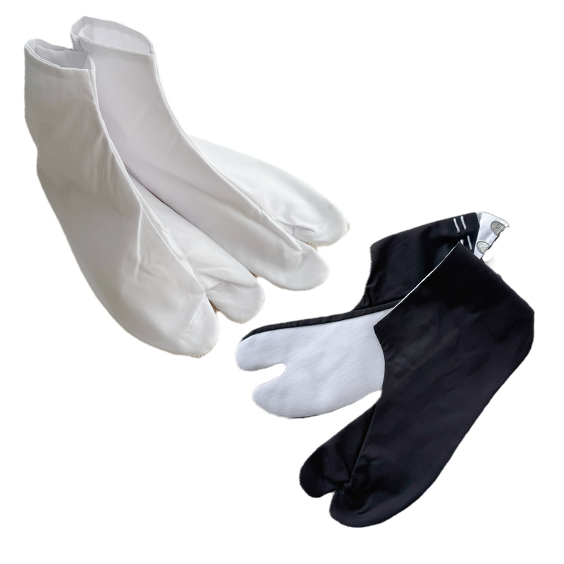 Japanese Traditional Cotton Four-Button Non-Slip Foot Socks, Clogs, Two-Toe Socks, Straw Slipper Socks, Haori Accessories, Cosplay Socks for Men and Women, White