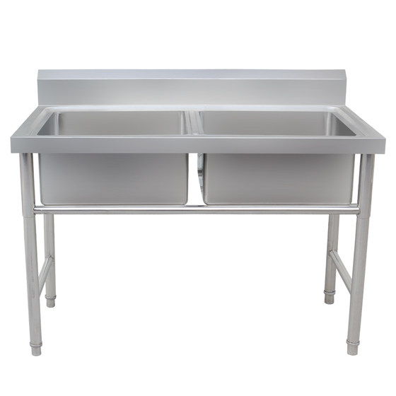 Stainless steel sink commercial sink double slot hotel dishwashing kitchen sink with bracket single slot three slots three eyes