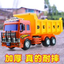 Childrens electric toy car engineering car suit big number simulation excavator can take baby boy flip car new