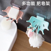 Soap box soap box soap rack creative drain toilet shelf non-perforated suction cup wall-mounted bathroom