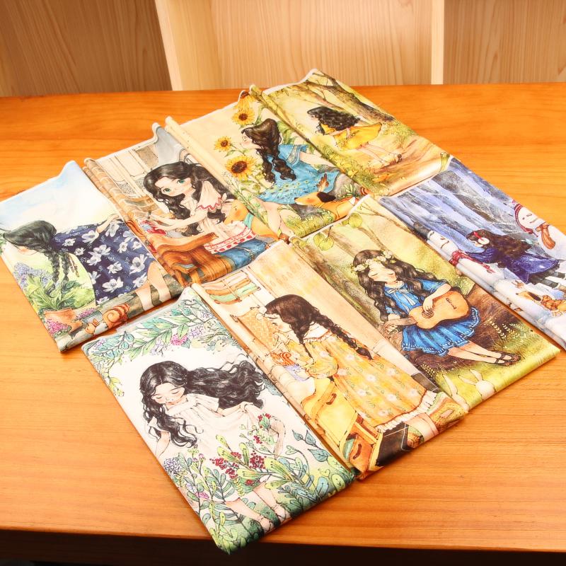 Parquet fabric art mouth gold bag DIY fabric Mori department girl emulated silk scenting cloud yarn positioning 6 5 parts 29 * 49cm
