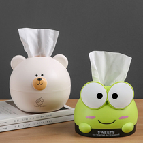 Creative cartoon tissue box Household living room coffee table Desktop napkin roll paper tube dormitory cute pumping paper box Car use