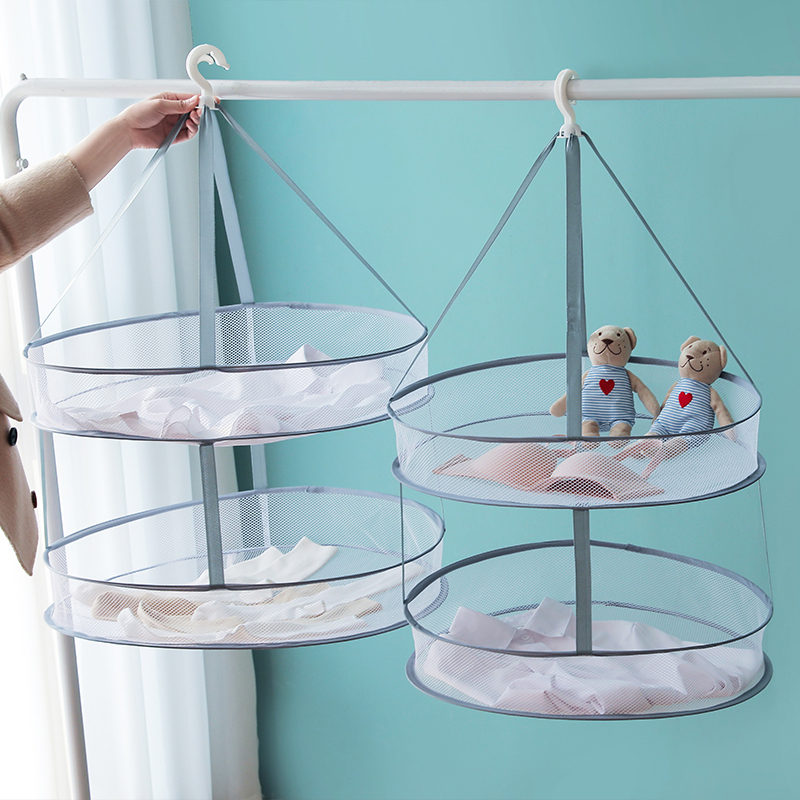 Clothes basket drying net drying net drying net clothes tiled net pocket home drying socks artifact sweater special drying rack