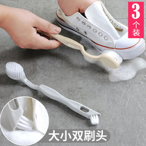 Double head long handle shoe brush plastic wool shoe wash shoe brush kitchen cleaning shoe brush shoe cleaning brush shoe cleaning brush