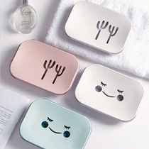 Soap box no holes creative personality drain cartoon toilet bathroom home soap box rack cute soap box