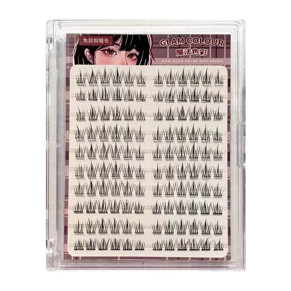 Glue-free False Eyelashes Sunflower Cluster, Single-Cluster Multi-Row Kit, easy 3s apply
