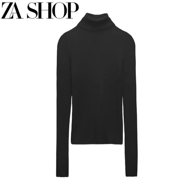 taobao agent Demi-season black knitted long-sleeve, short sweater, jacket, city style