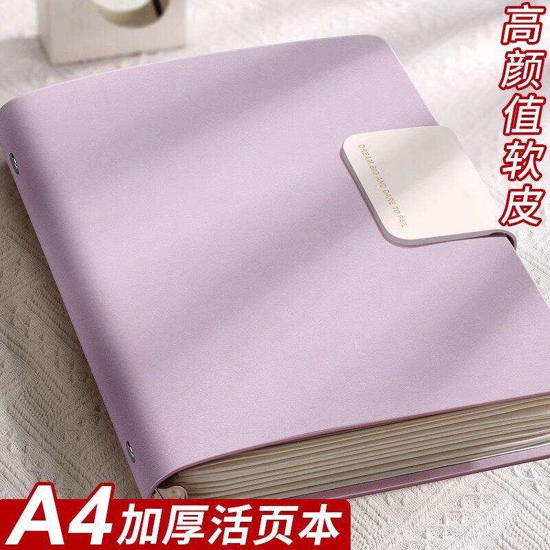 a4活页本笔记本本子大号加厚定制软皮可印logo私人b5的横线可拆卸高中大学生考研专用高颜值2025年新款记事本