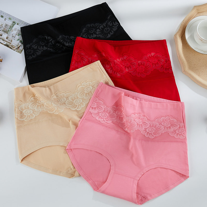 High-waisted underwear women's cotton belly-lifting hip antibacterial breathable briefs women's postpartum belly shaping shorts