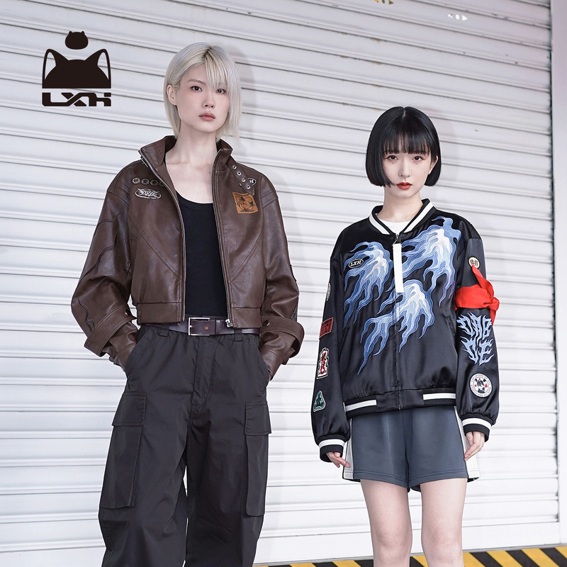 Luo Xiaohei | Lu Ye Nezha Trendy Clothing Baseball Jacket Leather Jacket Coat