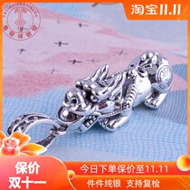 Lu Yinxiang Silver Building foot Silver Silver Silver silver pendant mens necklace Tide mens collar solid personality mens style