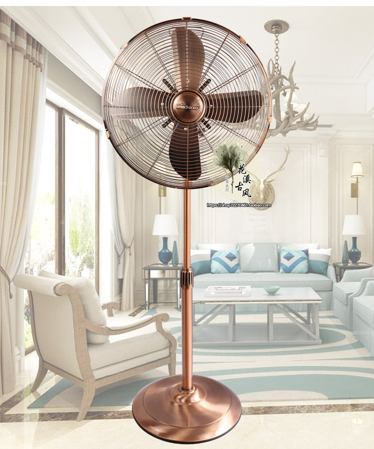 quạt treo tường chinghai Quạt cổ Trung Quốc retro quạt điện thuần đồng động cơ quạt sàn nhà dọc cơ học lắc đầu mạnh gió kinh doanh - Quạt điện quạt honjianda